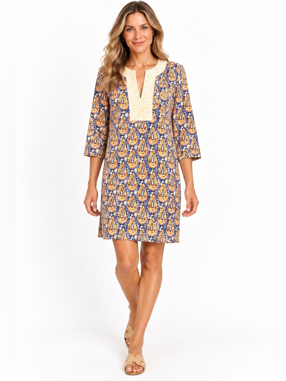Cabana Life Paisley UPF 50+ Resort Paisley Shift Dress | 0X